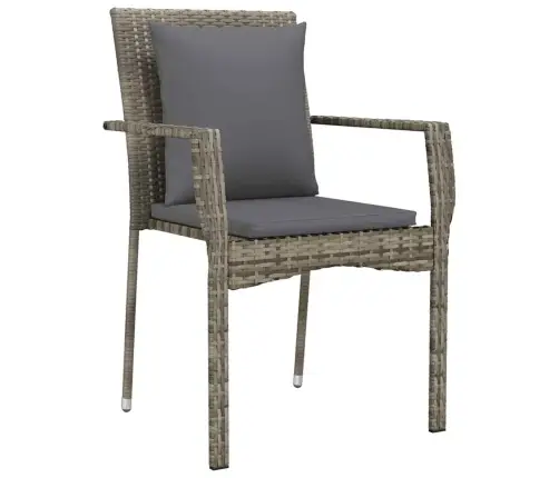 Sodo Valgomojo Komplektas Su Pagalve 5 Pcs Pilka Poli Ratanas Sodo Valgomojo Komplektas Su Pagalve 5 Pcs Pilka Poli Ratanas