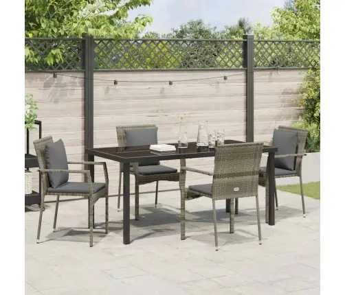 Aia Söögilaudade Komplekt Padjaga 5 Pcs Hall Polürooster Aia Söögilaudade Komplekt Padjaga 5 Pcs Hall Polürooster