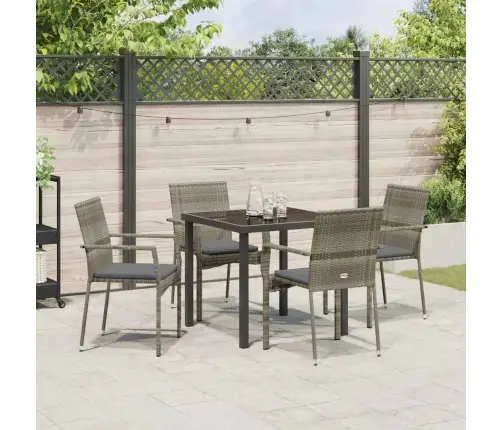 Dārza Krēslu Komplekts 4 5 Pcs Pelēka 80 X 80 X 73 Cm Vidaxl Dārza Krēslu Komplekts 4 5 Pcs Pelēka 80 X 80 X 73 Cm Vidaxl