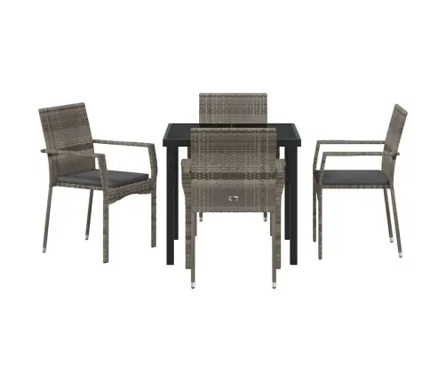 Dārza Krēslu Komplekts 4 5 Pcs Pelēka 80 X 80 X 73 Cm Vidaxl Dārza Krēslu Komplekts 4 5 Pcs Pelēka 80 X 80 X 73 Cm Vidaxl