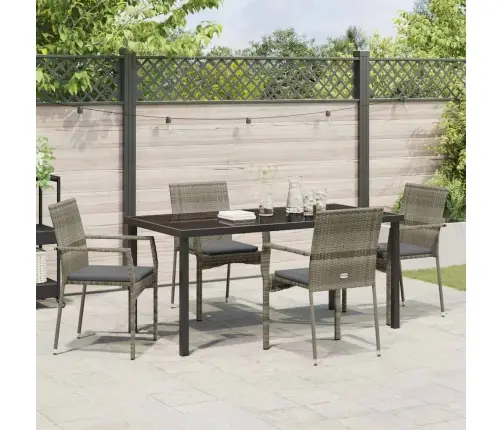 Dārza Krēsli Komplektā Ar 4 5 Pcs Pelēka 160 X 80 X 73 Cm Vidaxl Dārza Krēsli Komplektā Ar 4 5 Pcs Pelēka 160 X 80 X 73 Cm Vidaxl