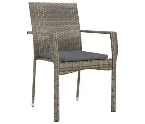 Dārza Krēslu Komplekts 7 Pcs Pelēka 160 X 80 X 73 Cm Vidaxl