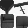 3 Gabalu Dārza Ēdināšanas Komplekts - Melns Poli Ratanis Vidaxl