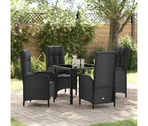 Aia Söögilaudade Komplekt Padjaga 5 Pcs Must Polürotang