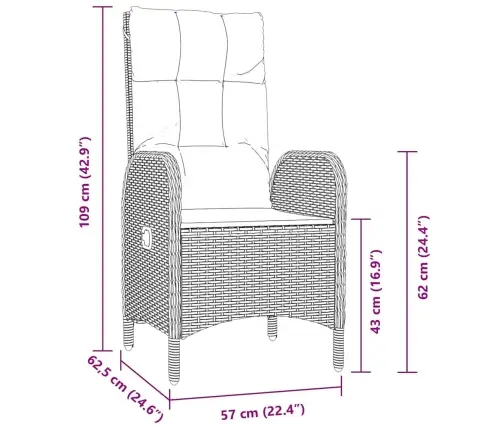 5 Gabalu Dārza Ēdamgalda Komplekts, Melns, Ar Poliestera Rāmi. Vidaxl