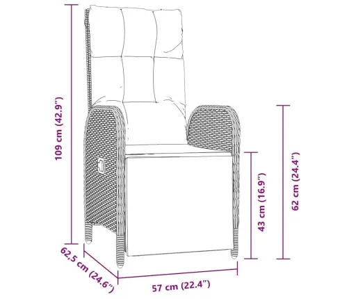 3 Daļu Dārza Ēdināšanas Kompleks Ar Spilveniem Melns Poli Ratanā Vidaxl