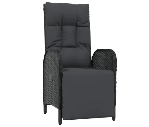 7 Daļu Dārza Galds Ar Spilveniem Melnā Poliratanā Vidaxl