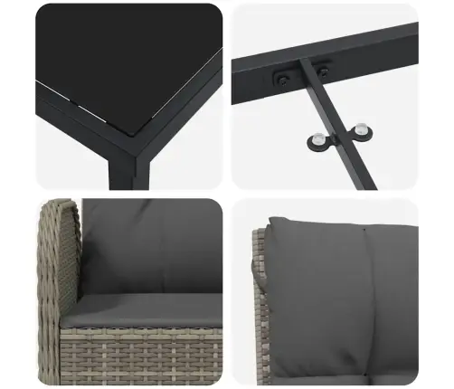 Aia Söögilaudade Komplekt Padjaga 5 Pcs Hall Polürotang