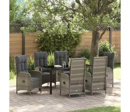 7 Daļu Dārza Ēdamzonas Komplekts Pelēkajā Polirātonā Vidaxl