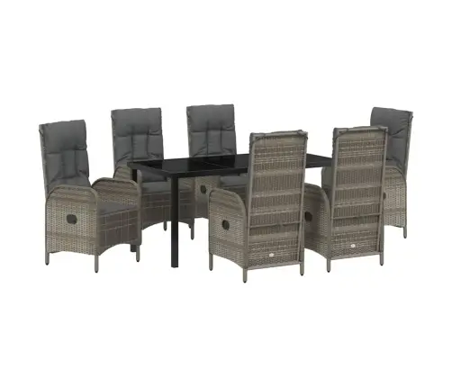 7 Daļu Dārza Ēdamzonas Komplekts Pelēkajā Polirātonā Vidaxl