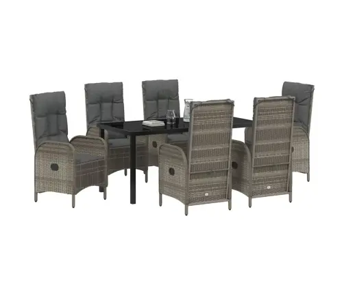 7 Daļu Dārza Ēdamzonas Komplekts Pelēkajā Polirātonā Vidaxl