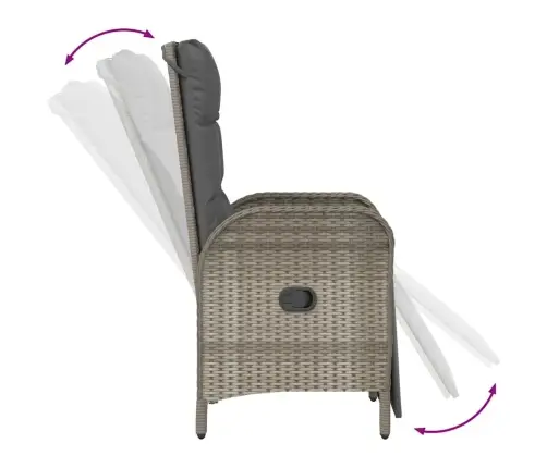 7 Daļu Dārza Ēdamgaldiņu Komplekts Ar Spilventiņiem Pelēkajā Poliratanī Vidaxl