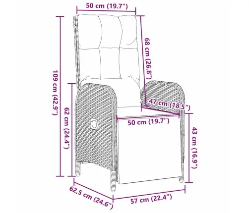 7 Daļu Dārza Ēdamgaldiņu Komplekts Ar Spilventiņiem Pelēkajā Poliratanī Vidaxl