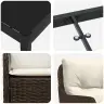 7 Daļu Dārza Ēdamgalda Komplekts Ar Spilveniem Brūnā Poli Rotangpalma Vidaxl