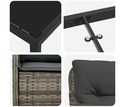 Aia Söögilaudade Komplekt Padjaga 5 Pcs Hall Polürooster