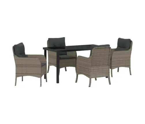 Sodo Valgomojo Komplektas Su Pagalve 5 Pcs Pilka Poliratanas