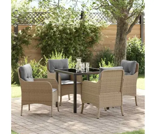 Aia Söögilaudade Komplekt Padjaga 5 Pcs Beež Polürooster