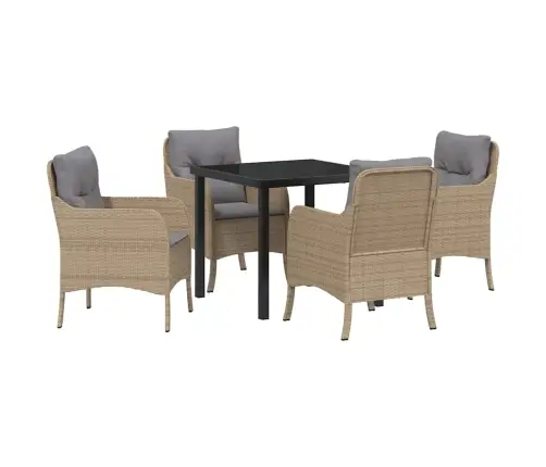 Aia Söögilaudade Komplekt Padjaga 5 Pcs Beež Polürooster