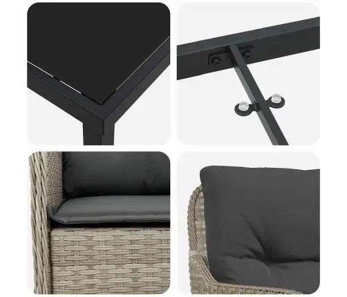 Aia Söögilaudade Komplekt Padjaga 5 Pcs Helehall Polürooster