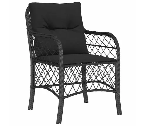 Aia Söögilaudade Komplekt Padjaga 7 Pcs Must Polürotang