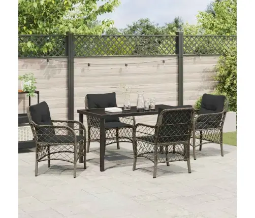 Aia Söögilaudade Komplekt Padjaga 5 Pcs Hall Polürotang