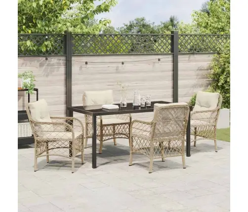 Aia Söögilaudade Komplekt Padjaga 5 Pcs Beež Polürotang