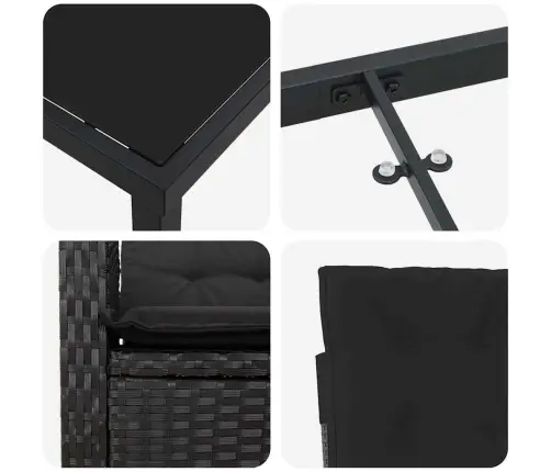 Sodo Valgomojo Komplektas 5 Pcs Juoda Poliratanas Sodo Valgomojo Komplektas 5 Pcs Juoda Poliratanas