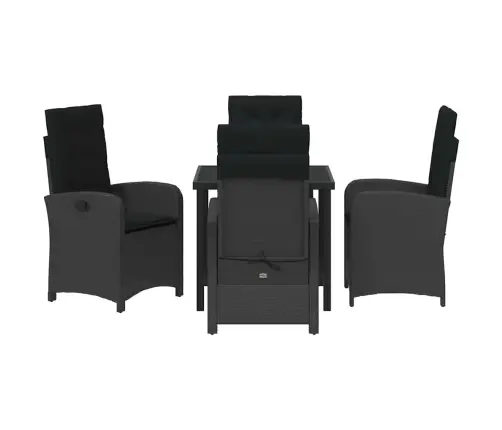 Sodo Valgomojo Komplektas 5 Pcs Juoda Poliratanas Sodo Valgomojo Komplektas 5 Pcs Juoda Poliratanas