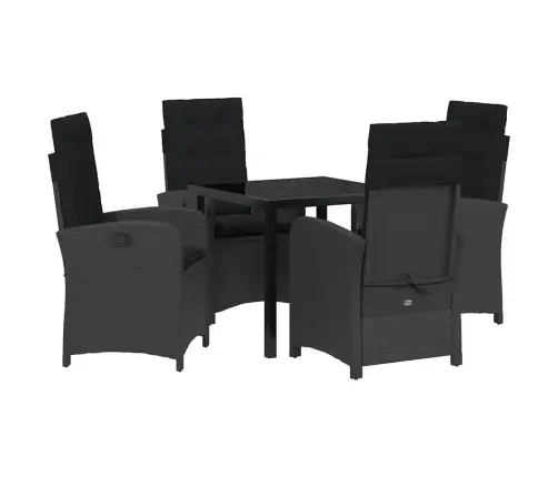 Sodo Valgomojo Komplektas 5 Pcs Juoda Poliratanas Sodo Valgomojo Komplektas 5 Pcs Juoda Poliratanas