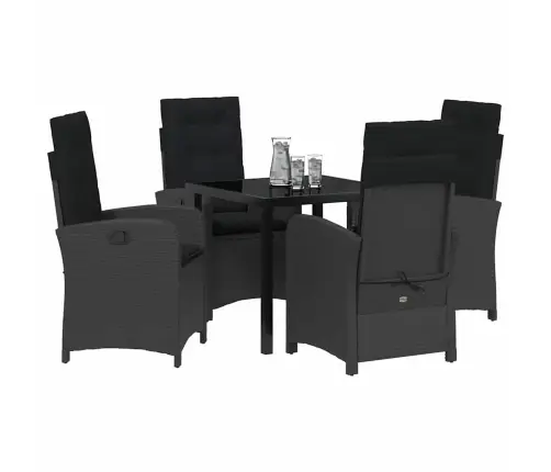 Sodo Valgomojo Komplektas 5 Pcs Juoda Poliratanas Sodo Valgomojo Komplektas 5 Pcs Juoda Poliratanas