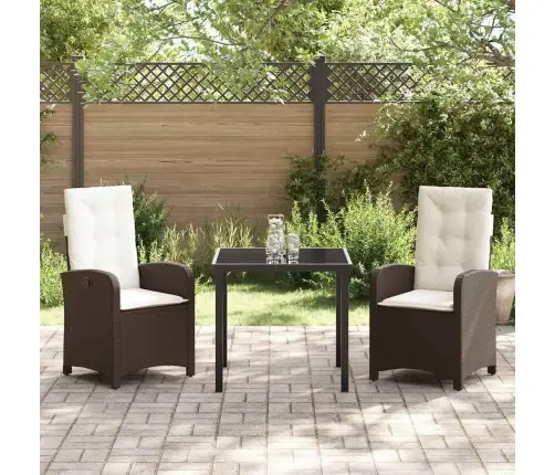 Aia Söögilaudade Komplekt Padjaga 3 Pcs Pruun Polürotang