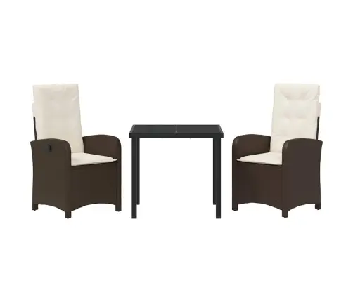 Aia Söögilaudade Komplekt Padjaga 3 Pcs Pruun Polürotang