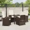 Sodo Valgomojo Komplektas 5 Pcs Ruda Poliratanas