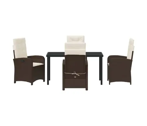 Sodo Valgomojo Komplektas Su Pagalve 5 Pcs Ruda Poliratanas