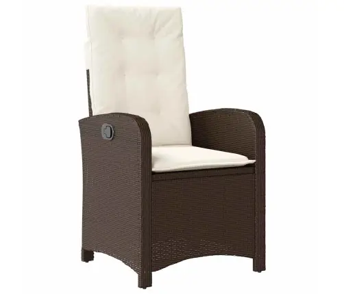 5 Daļīgu Dārza Ēdamgalds Komplekts Ar Spilveniem Brūna Poli Rotangpalma Vidaxl