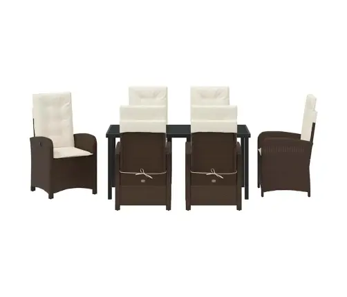 Sodo Valgomojo Komplektas 7 Pcs Ruda Poliratanas