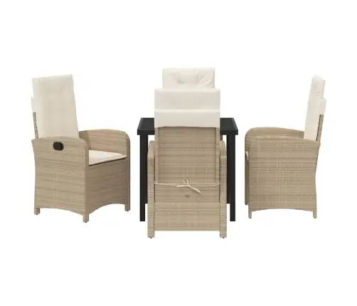 5 Gabalu Dārza Ēdamgalds Ar Spilveniem Bēšs Poliratanā Vidaxl 5 Gabalu Dārza Ēdamgalds Ar Spilveniem Bēšs Poliratanā Vidaxl