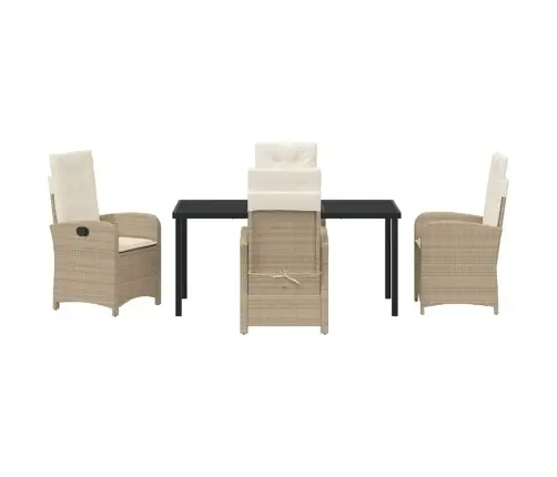 Sodo Valgomojo Komplektas Su Pagalve 5 Pcs Smėlio Poliratanas