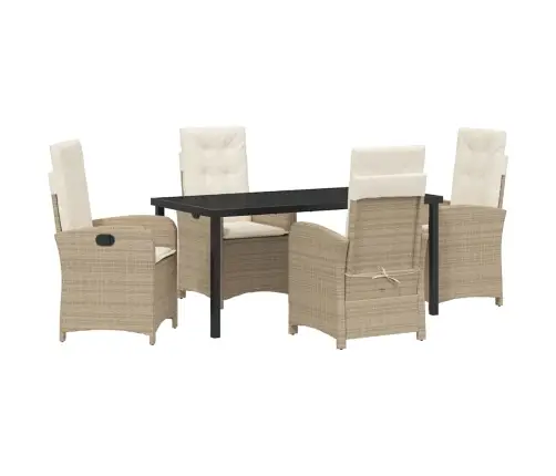 Sodo Valgomojo Komplektas Su Pagalve 5 Pcs Smėlio Poliratanas