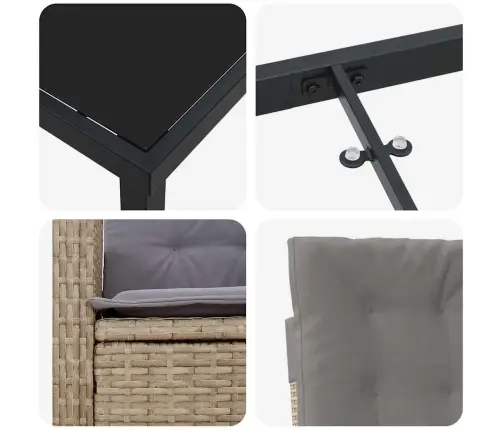 Aia Söögilaudade Komplekt 5 Pcs Beež Polürotang