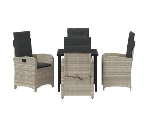 Sodo Valgomojo Komplektas 5 Pcs Šviesiai Pilka Poliratanas