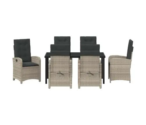 Sodo Valgomojo Komplektas 7 Pcs Šviesiai Pilka Poliratanas