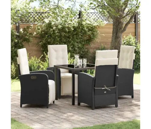 Aia Söögilaudade Komplekt Padjaga 5 Pcs Must Polürotang