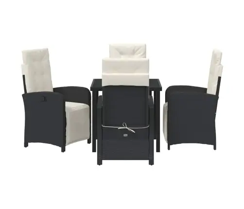 Aia Söögilaudade Komplekt Padjaga 5 Pcs Must Polürotang