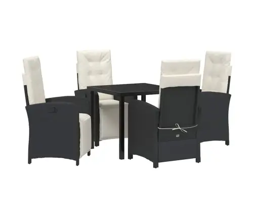 Aia Söögilaudade Komplekt Padjaga 5 Pcs Must Polürotang