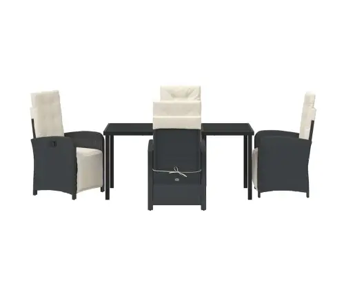 5 Daļīgu Dārza Galda Komplektu Ar Spilveniem Melnā Polirotanā Vidaxl