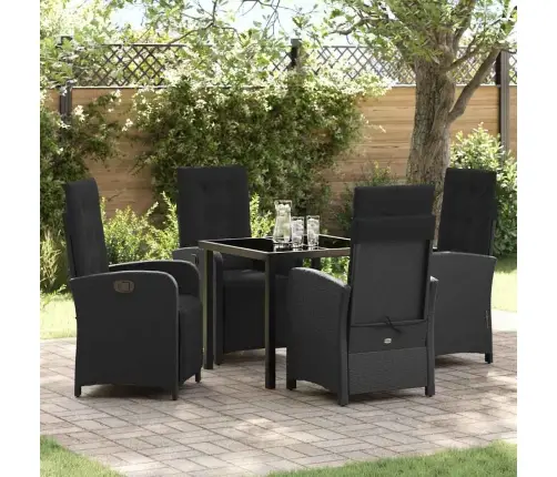 Aia Söögilaudade Komplekt Padjaga 5 Pcs Must Polürotang