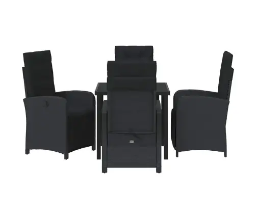 Aia Söögilaudade Komplekt Padjaga 5 Pcs Must Polürotang