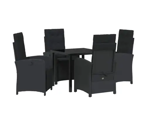 Aia Söögilaudade Komplekt Padjaga 5 Pcs Must Polürotang