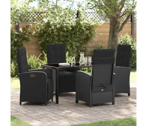 Aia Söögilaudade Komplekt Padjaga 5 Pcs Must Polürotang